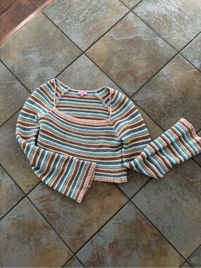 MIAMI for Francesca’s knit crop top with flair sleeves